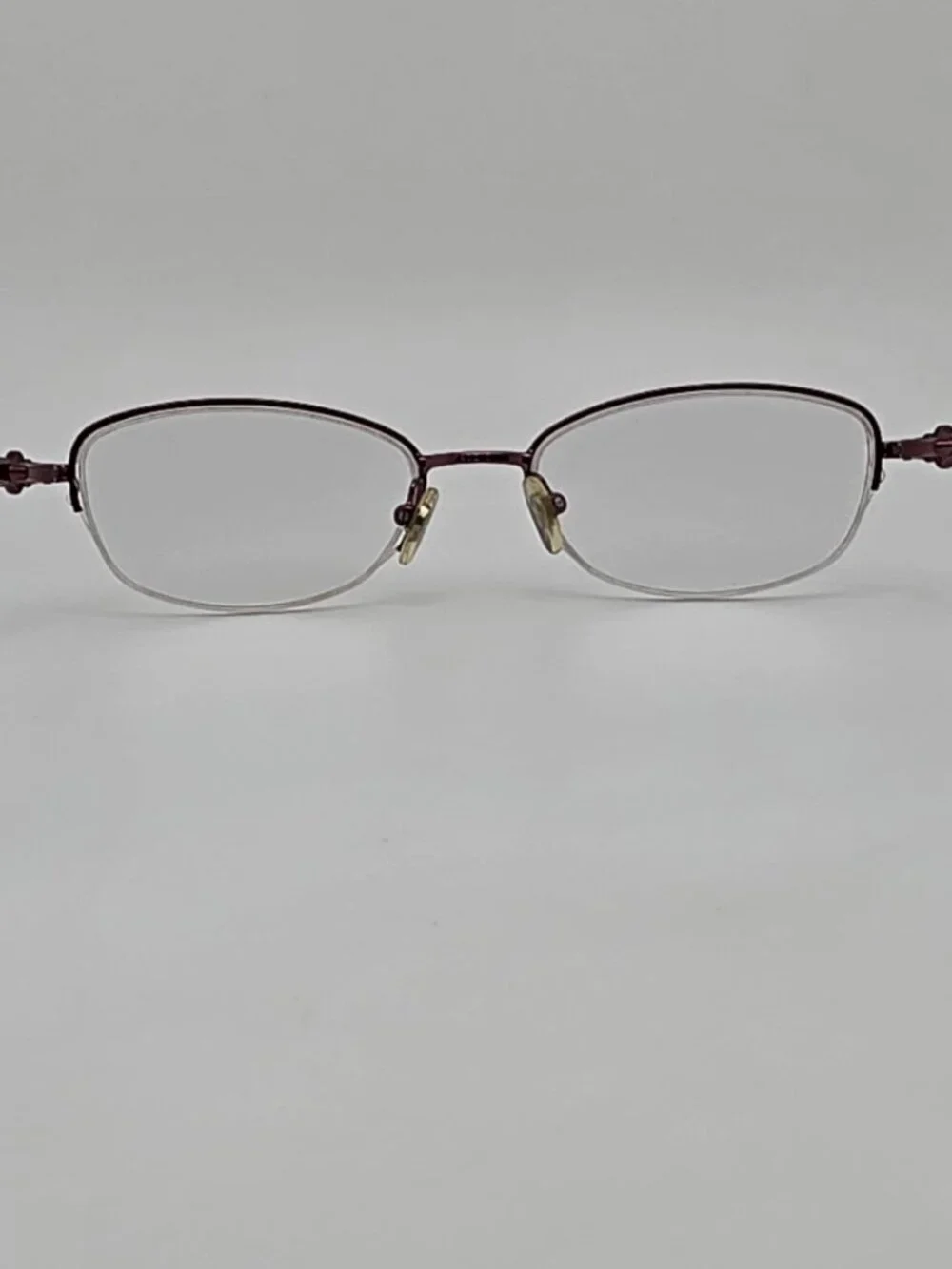 Vogue VO3955-BI 812 Plum Rhinestone Semi Rimless Cat Eye Eyeglasses Frame 49mm